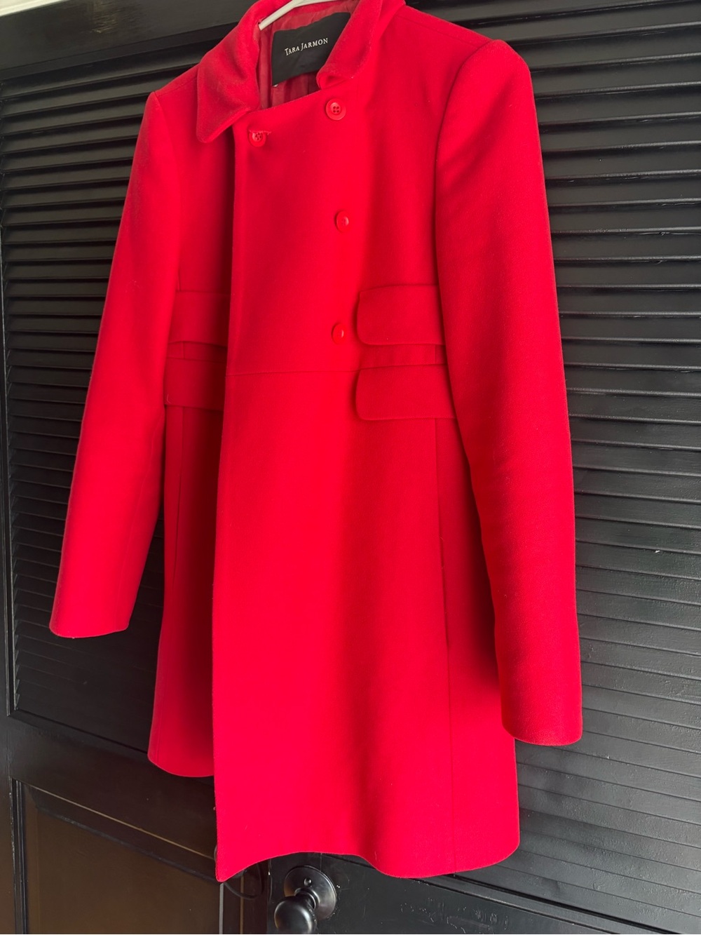 Tara Jarmon Red Wool Blend Double-Breasted Coat Euro size 40